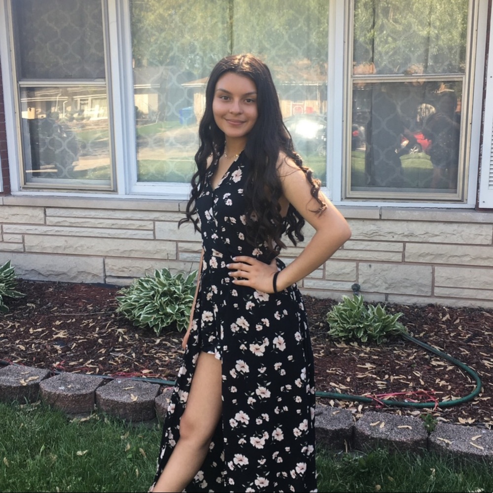 black floral romper